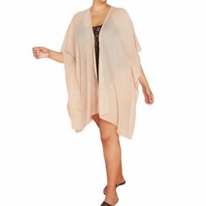The Jetset Diaries Kaftan Wrap Kimono Cardigan Coverup  peach cream OSFM+